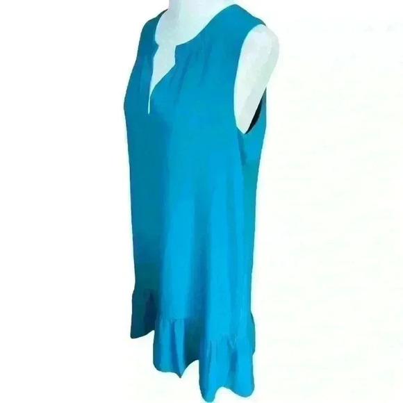 Charles Henry teal sleeveless dress with high low ruffle size M - Picture 4 of 9